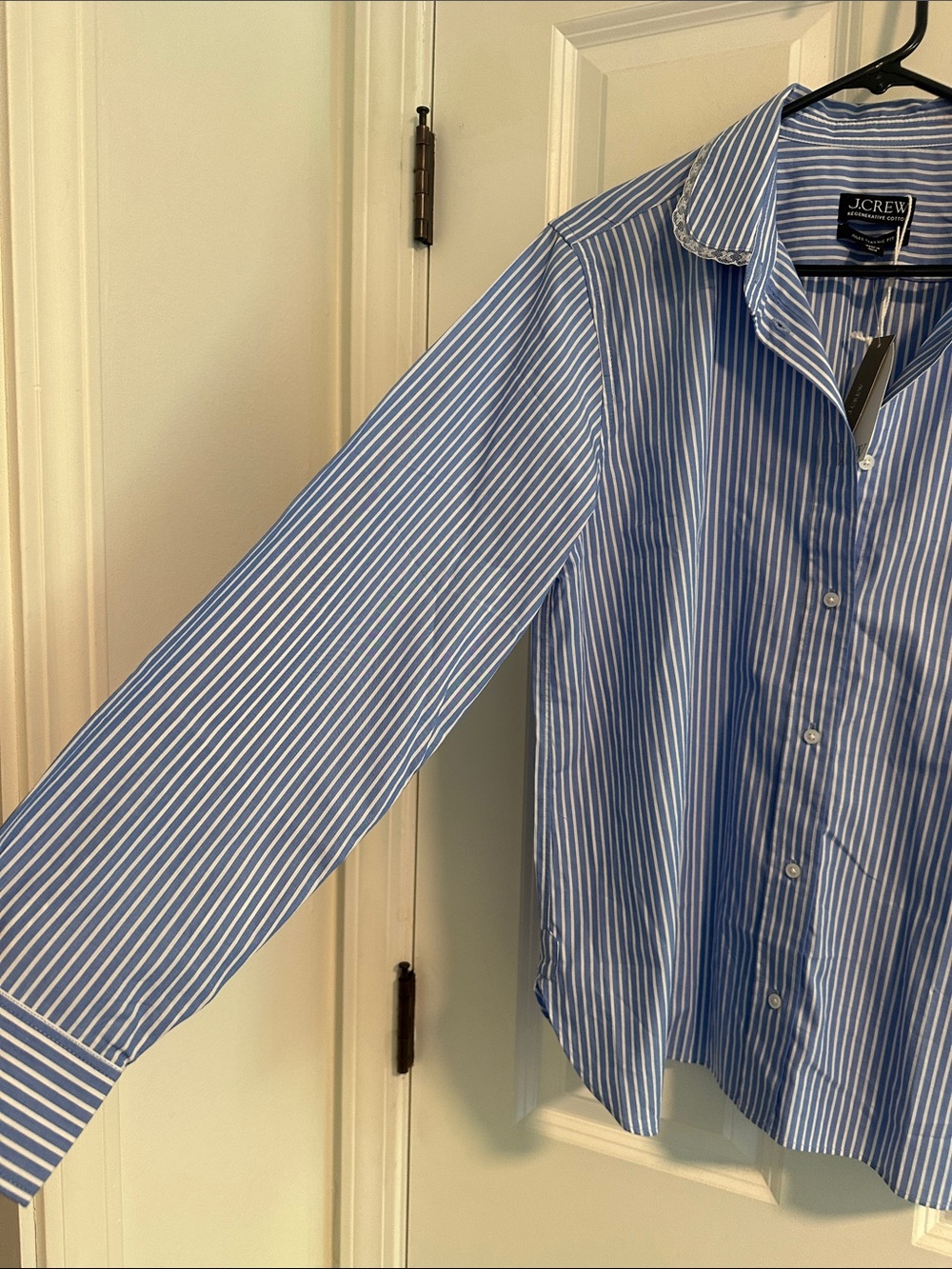 NWT J.Crew Jules Club-Collar Shirt in Striped Cotton Poplin size 14 - Picture 8 of 14